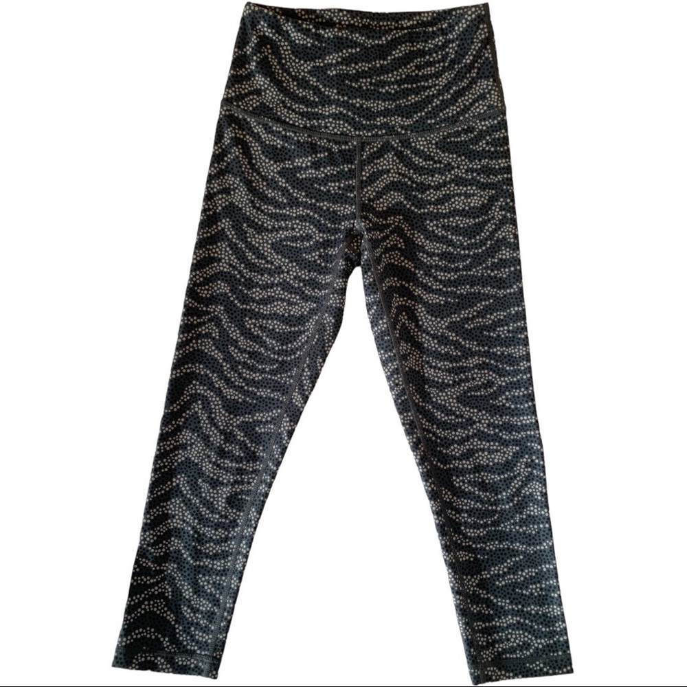 ZELLA Capri Zebra Dot Print Legging Tight Grey Blue Yoga Pant - Women’s XS